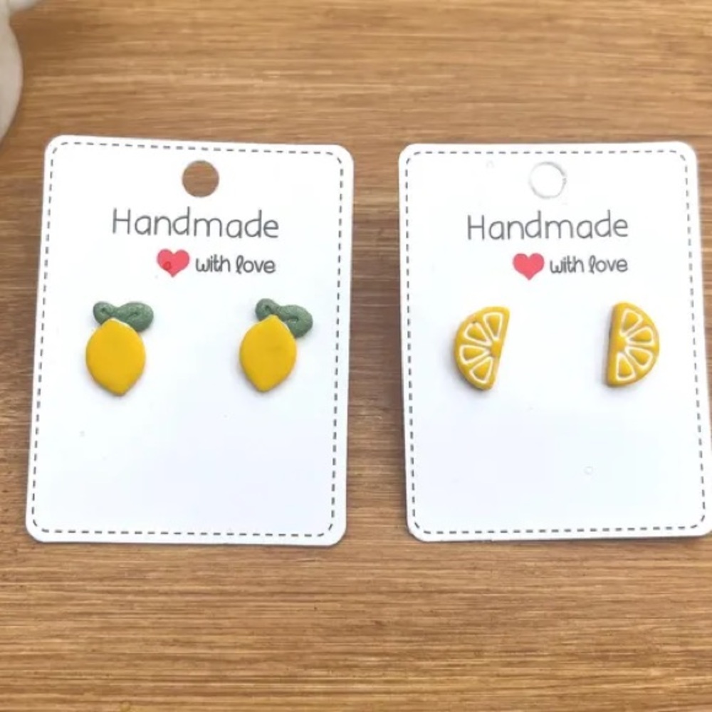 Handmade lemon studs